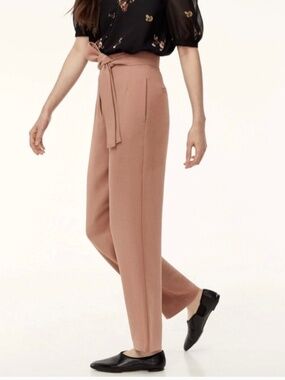 Aritzia Tan Front Tie Pant